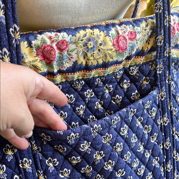 Vera Bradley Blue and Yellow Quilted Duffle with Double Shoulder Straps - Picture 4 of 11
